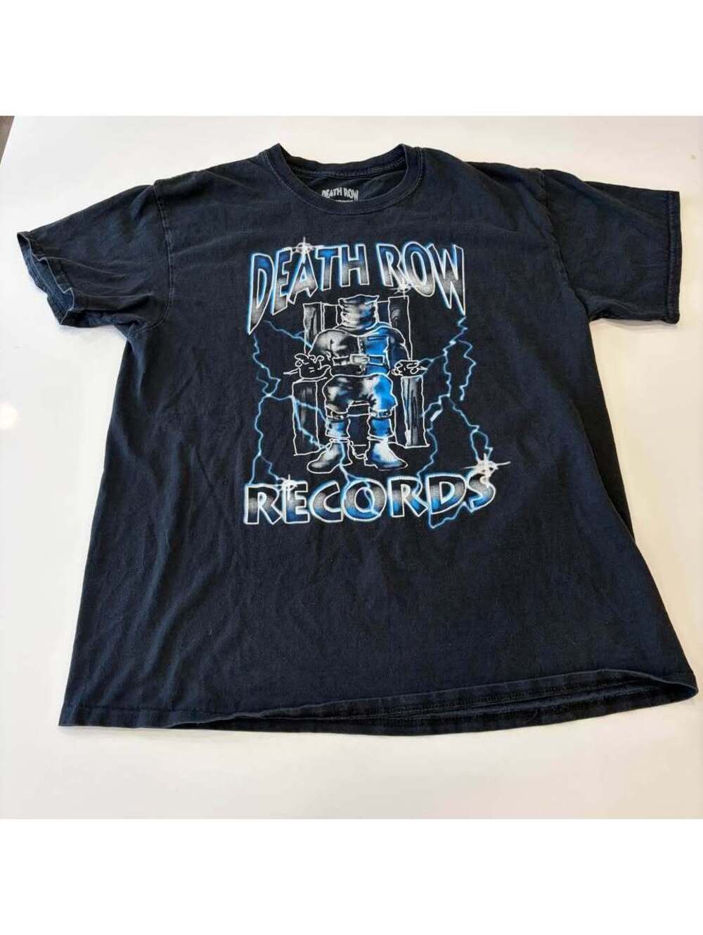 Death Row Records Electric Chair Graphic T-Shirt Size Large